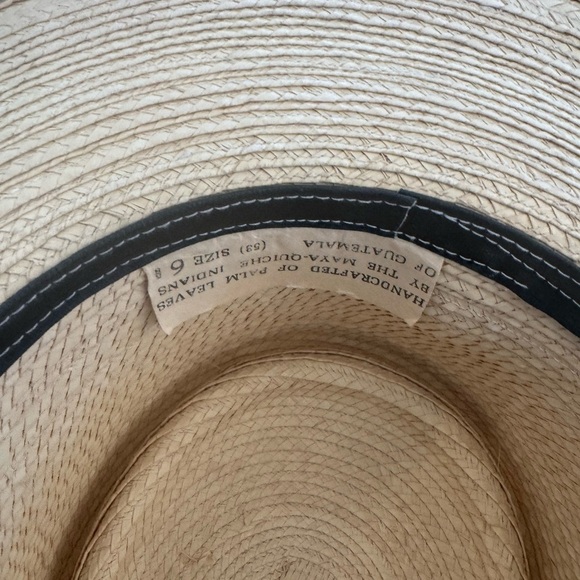 Authentic Mayan Palm Leaf Hat Handwoven Guatemala Maya-Quiché Indians Size 6 main image 5